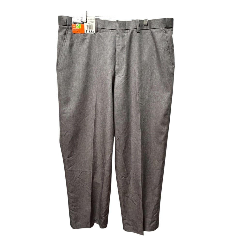 Vtg‎ Y2K Puritan Men Dress Pants Heather Grey Easy Fit Waist 38x30 Polyester NOS